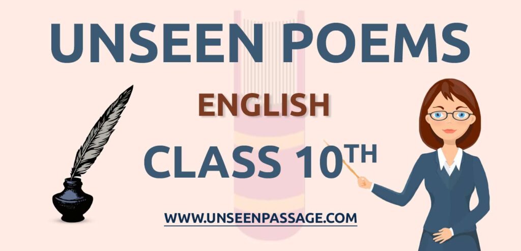 Unseen Poem for Class 10 in English | Latest Unseen poem