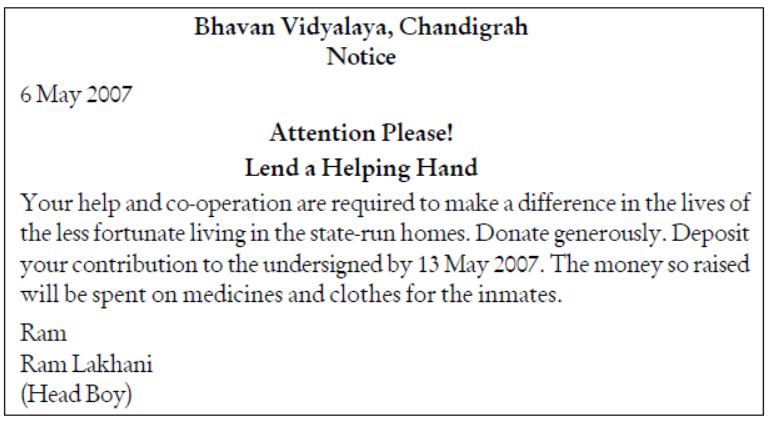Notice Writing for Class 10 and 12