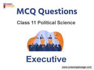 Executive MCQ Questions Class 11 Political Science