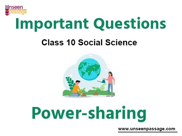 Power sharing Class 10 Social Science Important Questions