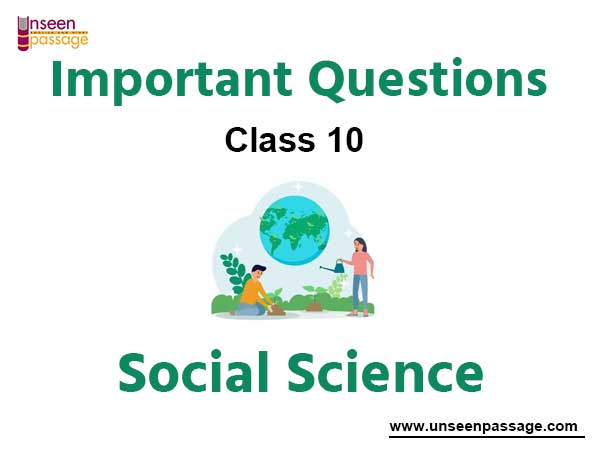 Class 10 Social Science Important Questions Answers