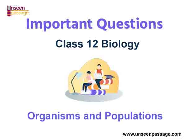 Organisms and Populations Class 12 Biology Important Questions